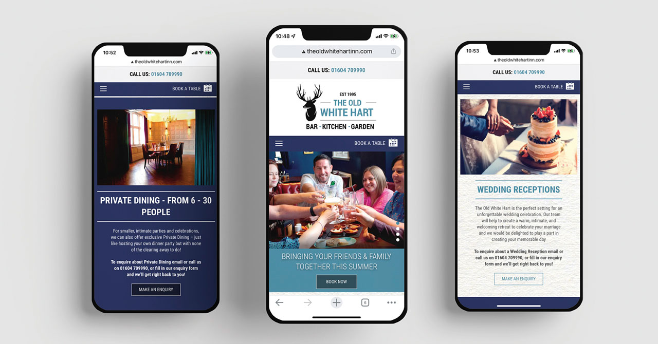 mobile pub website design