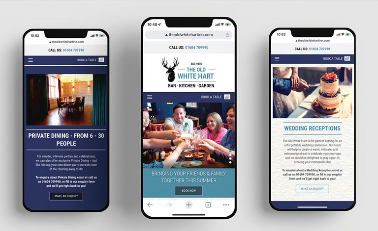 mobile pub website design